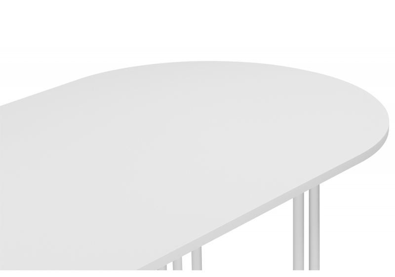 Стол деревянный, Хьюго О 180 х 90 шагрень пленка / белые ноги