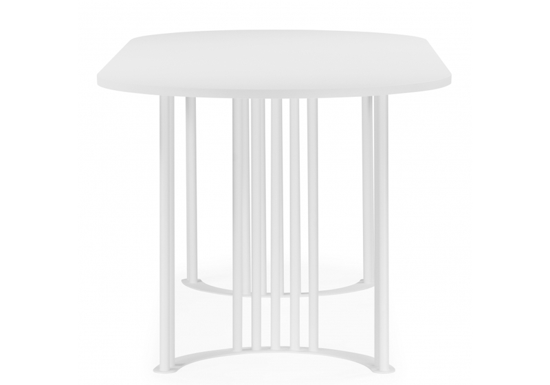 Стол деревянный, Хьюго О 180 х 90 шагрень пленка / белые ноги