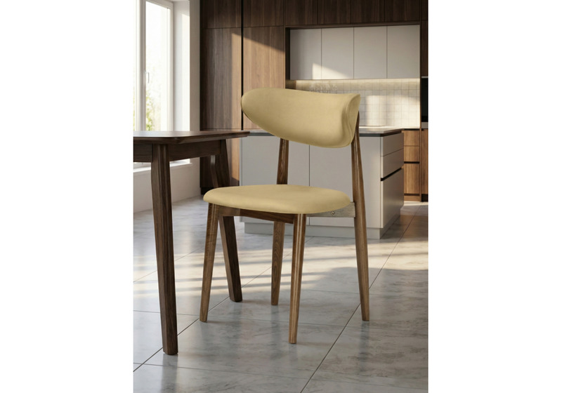 Стул деревянный, Фарго бежевый / миланский орех