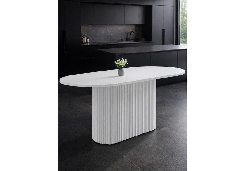 Стол деревянный, Барон О 160 х 90 белая пленка шагрень / белые ноги