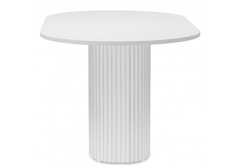 Стол деревянный, Барон О 160 х 90 белая пленка шагрень / белые ноги