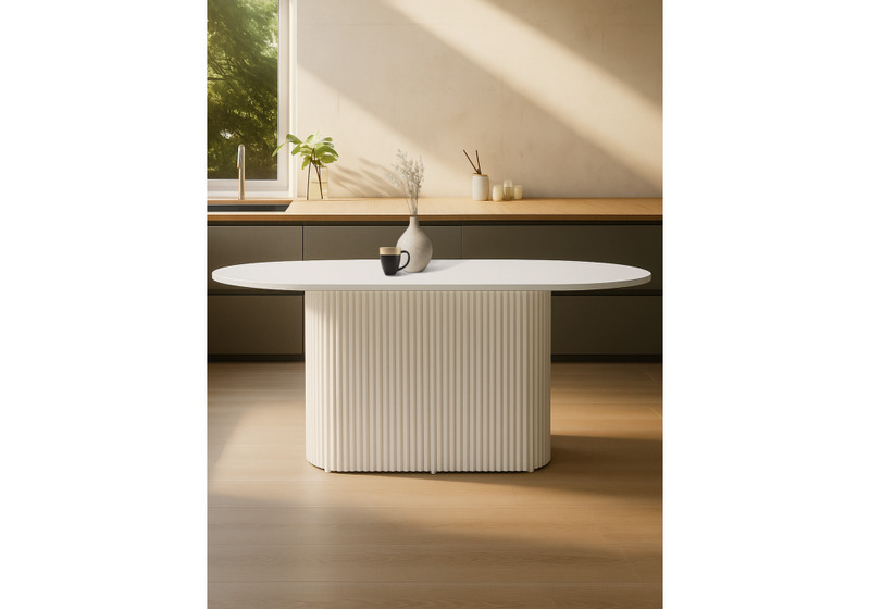 Стол деревянный, Барон О 160 х 90 белая пленка шагрень / белые ноги