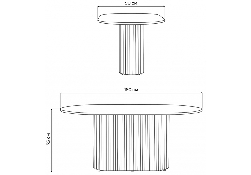 Стол деревянный, Барон О 160 х 90 дуб кантри / черный