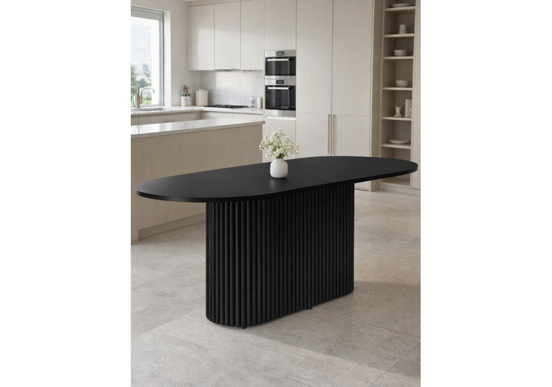 Стол деревянный, Барон О 160 х 90 черная пленка шагрень / черные ноги