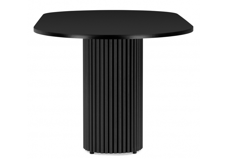 Стол деревянный, Барон О 160 х 90 черная пленка шагрень / черные ноги