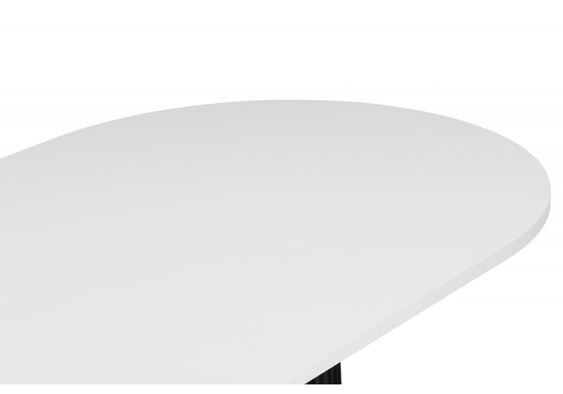 Стол деревянный, Барон О 160 х 90 белая пленка шагрень / черные ноги