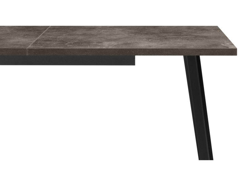 Стол деревянный, Кортни 117 (157) x 77 бетон темный / черный матовый