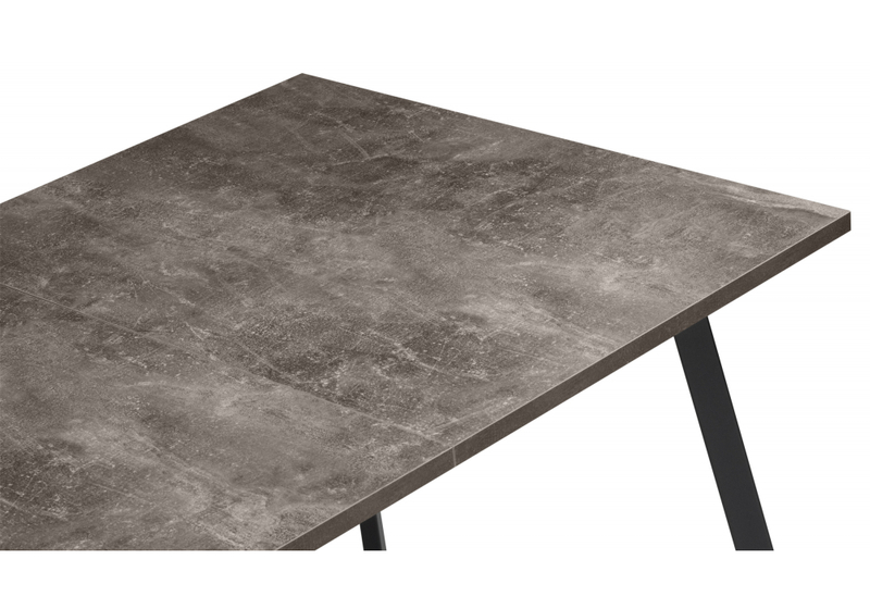 Стол деревянный, Кортни 117 (157) x 77 бетон темный / черный матовый