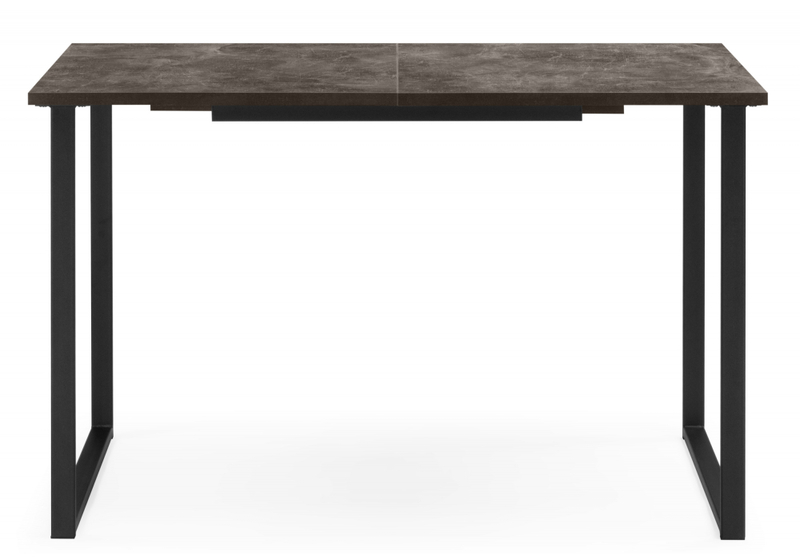 Стол деревянный, Лиман 117 (157) x 77 бетон темный / черный матовый