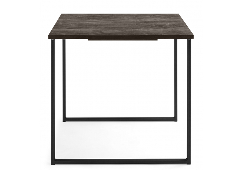 Стол деревянный, Лиман 117 (157) x 77 бетон темный / черный матовый