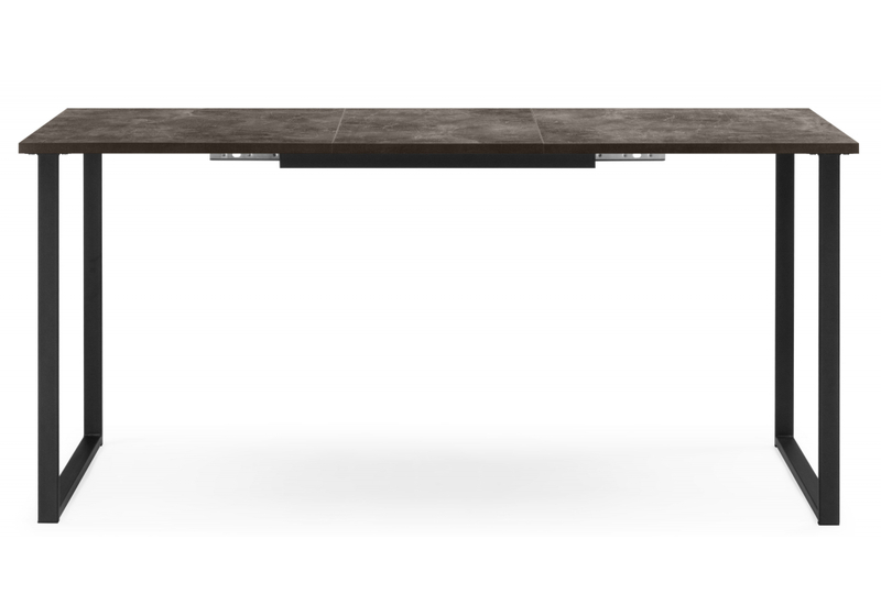 Стол деревянный, Лиман 117 (157) x 77 бетон темный / черный матовый