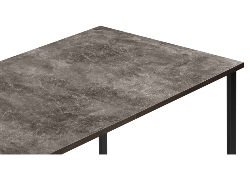 Стол деревянный, Лиман 117 (157) x 77 бетон темный / черный матовый