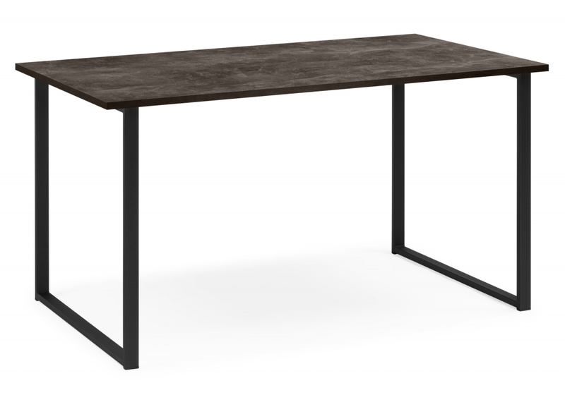 Стол деревянный, Лиман 117 х 77 бетон темный / черный матовый