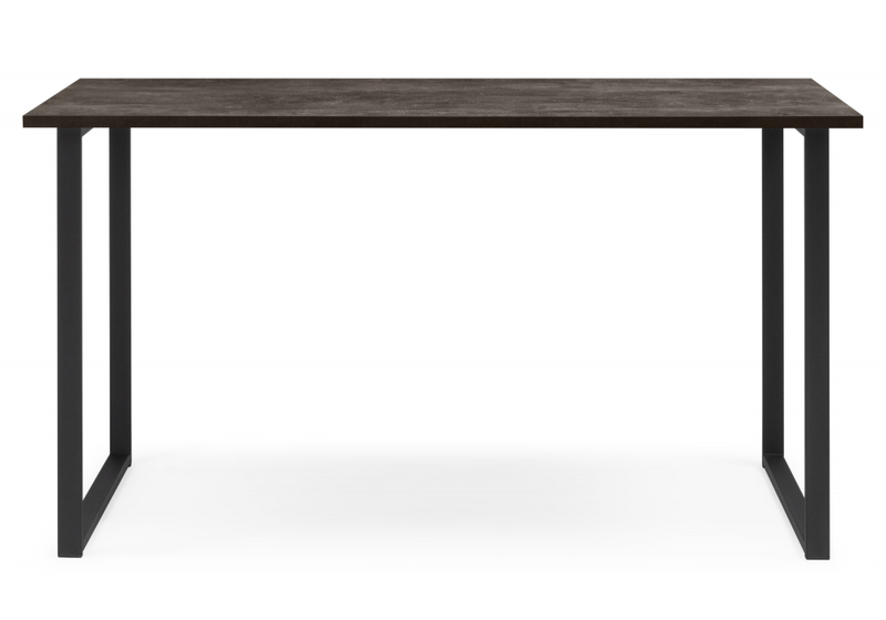 Стол деревянный, Лиман 117 х 77 бетон темный / черный матовый