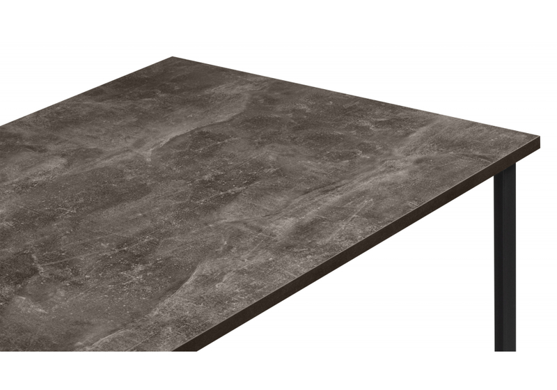 Стол деревянный, Лиман 117 х 77 бетон темный / черный матовый
