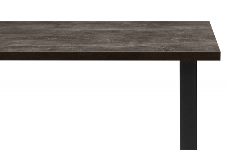 Стол деревянный, Лиман 117 х 77 бетон темный / черный матовый