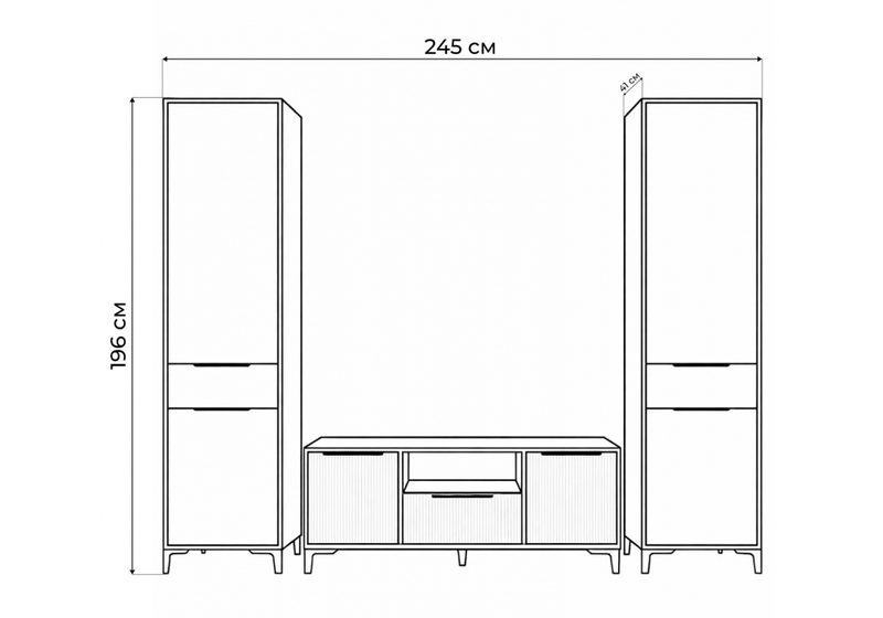 Готовая гостиная, Иадама белый / белый глянец комплектация 8