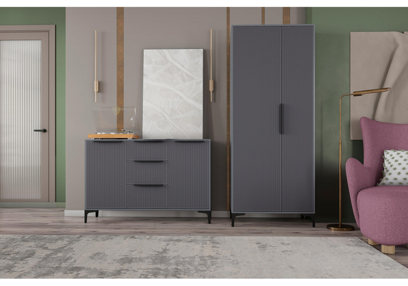 Готовая гостиная, Иадама графит / графит софт комплектация 3