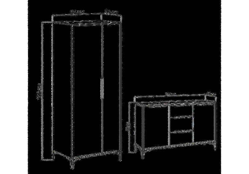 Готовая гостиная, Иадама графит / графит софт комплектация 3