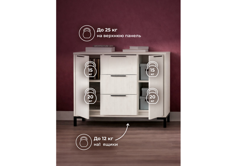 Готовая гостиная, Иадама белый / белый глянец комплектация 3