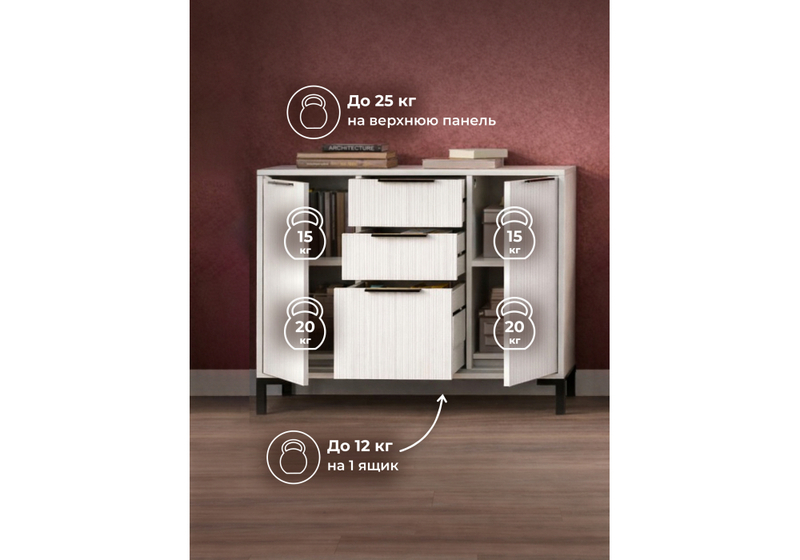 Готовая гостиная, Иадама белый / белый глянец комплектация 2