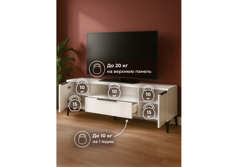 Готовая гостиная, Иадама белый / белый глянец комплектация 2