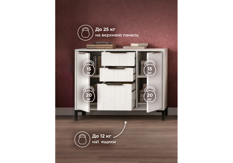 Готовая гостиная, Иадама белый / белый глянец комплектация 1