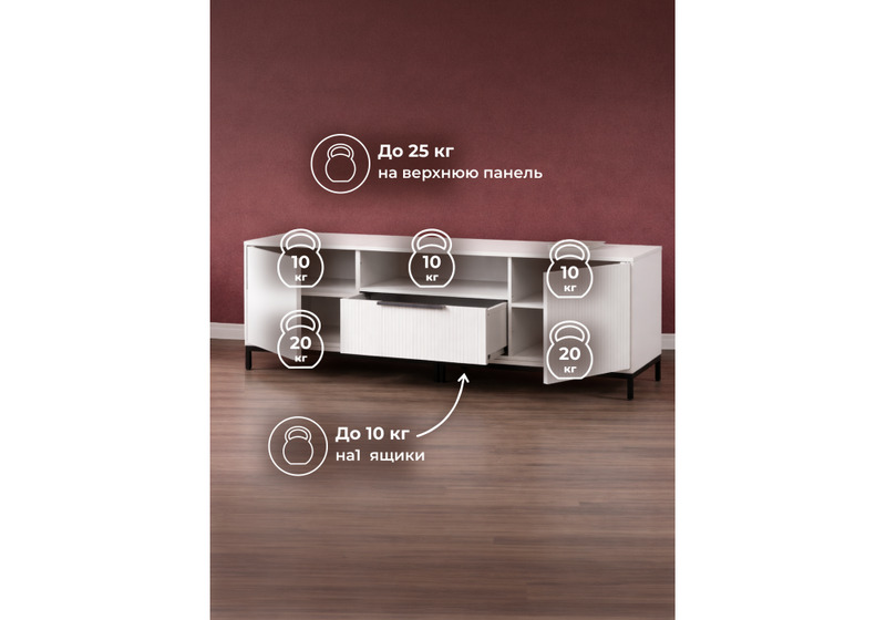 Готовая гостиная, Иадама белый / белый глянец комплектация 1