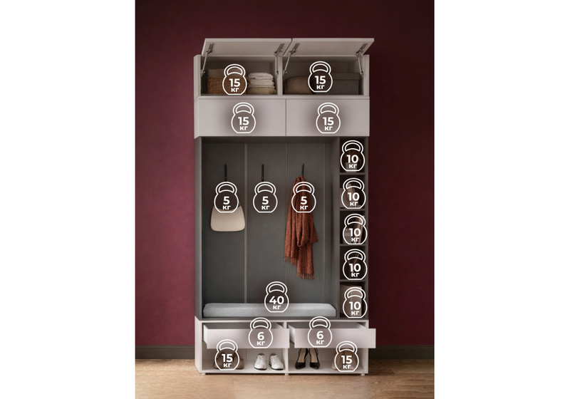 Корпусная мебель, Роут белый / графит комплектация 9