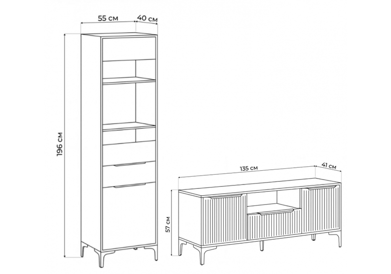 Готовая гостиная, Иадама графит / графит софт комплектация 4