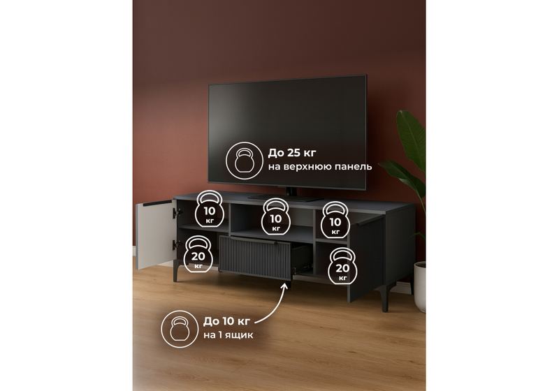 Готовая гостиная, Иадама графит / графит софт комплектация 1