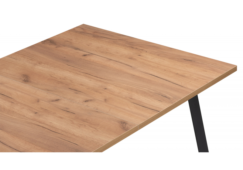 Стол деревянный, Кортни 117 (157) x 77 дуб крафт золотой / черный матовый