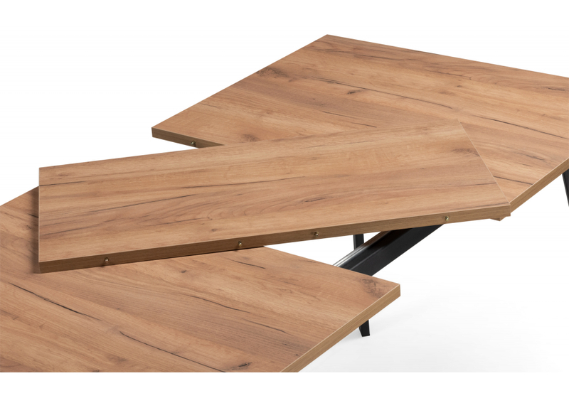 Стол деревянный, Кортни 117 (157) x 77 дуб крафт золотой / черный матовый