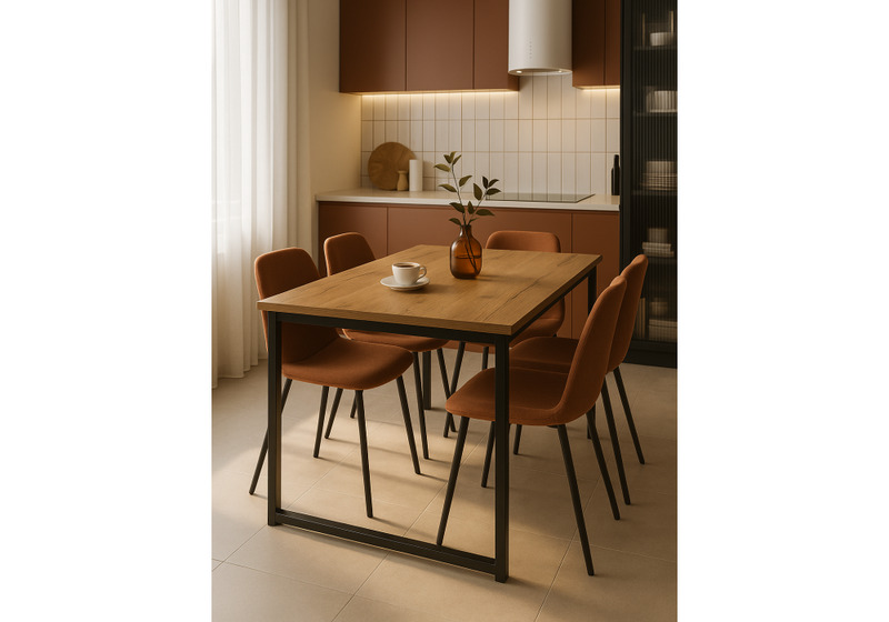 Стол деревянный, Лиман 117 (157) x 77 дуб крафт золотой / черный матовый