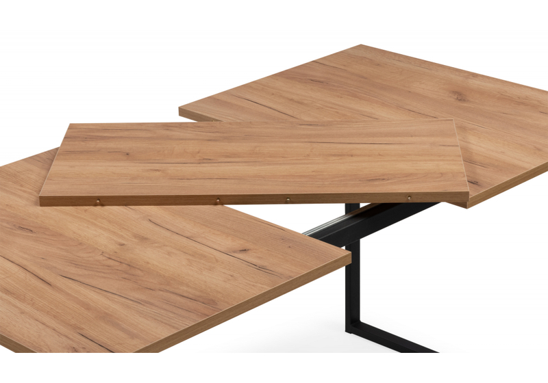 Стол деревянный, Лиман 117 (157) x 77 дуб крафт золотой / черный матовый