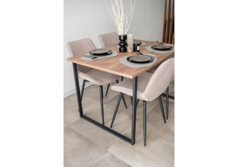 Стол деревянный, Лиман 117 х 77 дуб крафт табачный / черный матовый