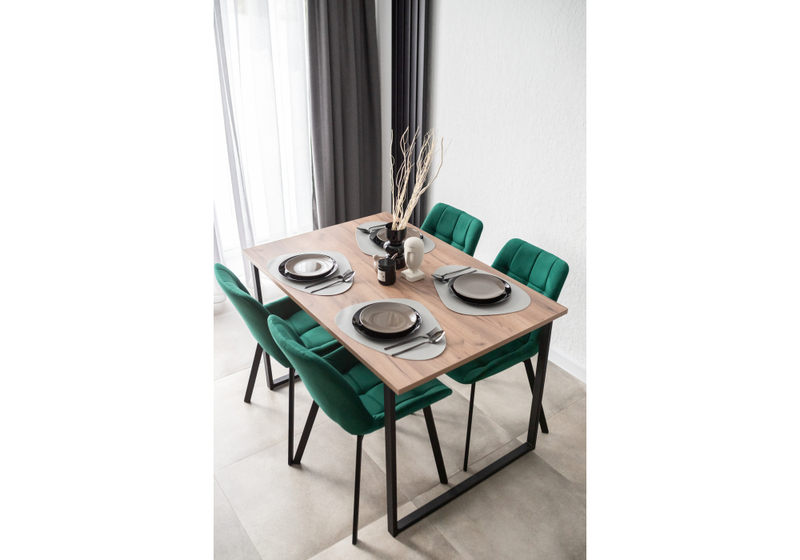 Стол деревянный, Лиман 117 х 77 дуб крафт табачный / черный матовый