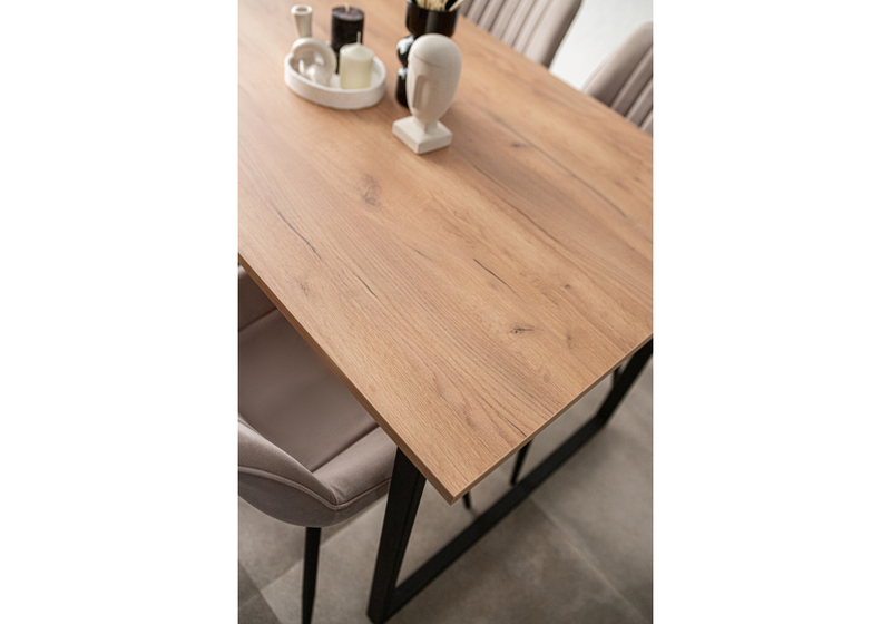 Стол деревянный, Лиман 117 х 77 дуб крафт золотой / черный матовый