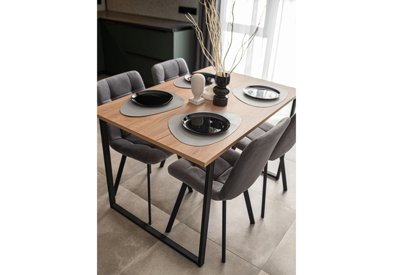 Стол деревянный, Лиман 117 х 77 дуб крафт золотой / черный матовый