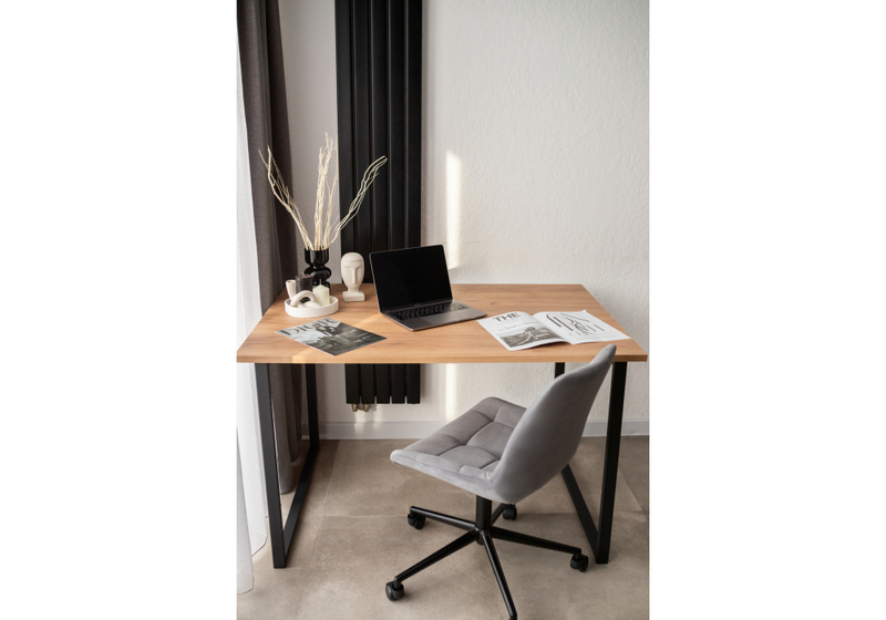 Стол деревянный, Лиман 117 х 77 дуб крафт золотой / черный матовый