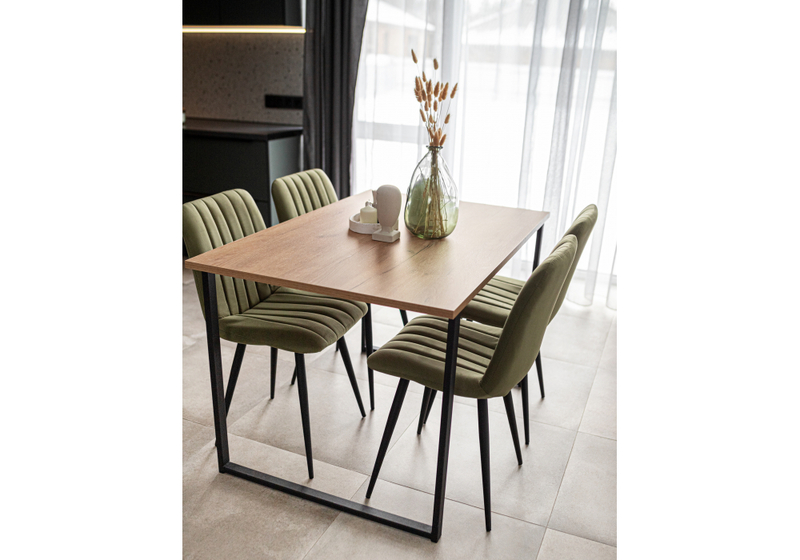 Стол деревянный, Лиман 117 х 77 дуб крафт золотой / черный матовый