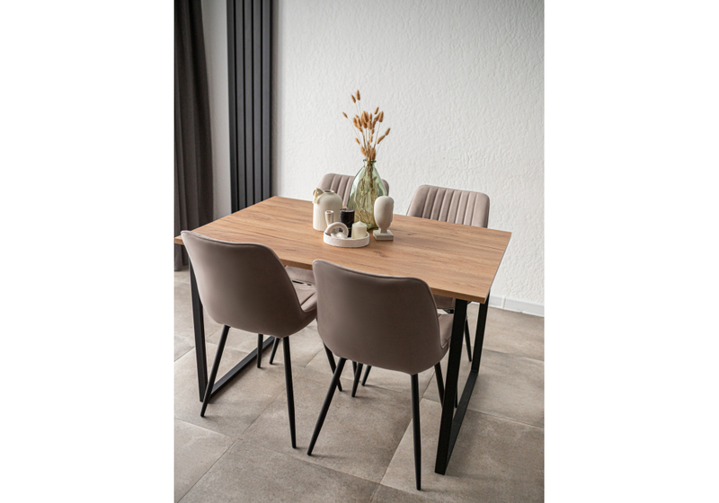 Стол деревянный, Лиман 117 х 77 дуб крафт золотой / черный матовый