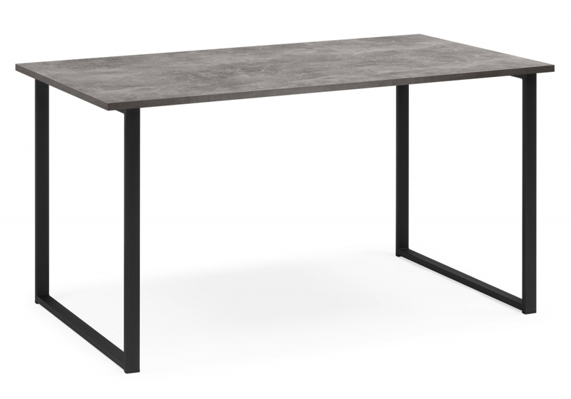 Стол деревянный, Лиман 117 х 77 бетон светлый / черный матовый
