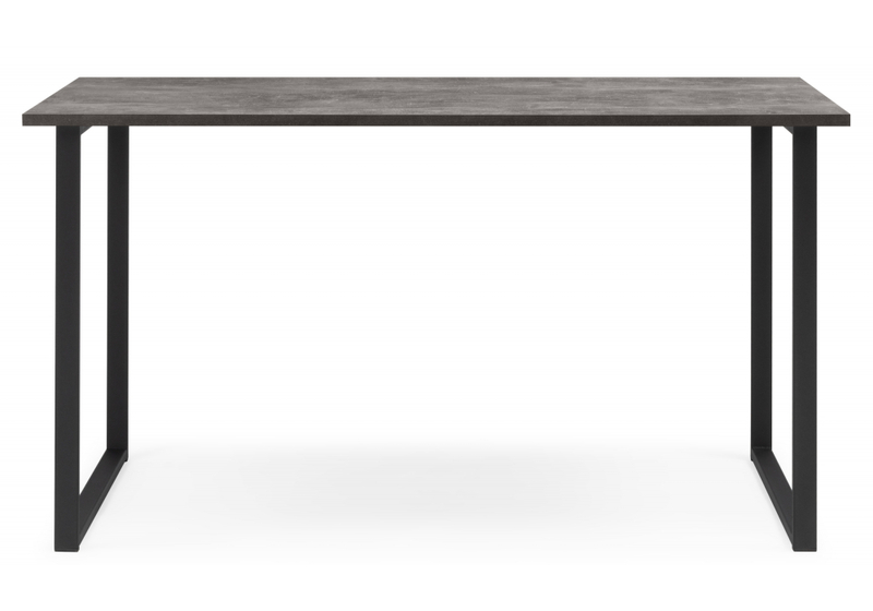 Стол деревянный, Лиман 117 х 77 бетон светлый / черный матовый