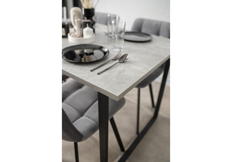 Стол деревянный, Лиман 117 х 77 бетон светлый / черный матовый