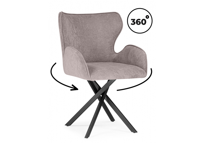 Стул на металлокаркасе, Карлайл латте brendy smoke 04 / черный