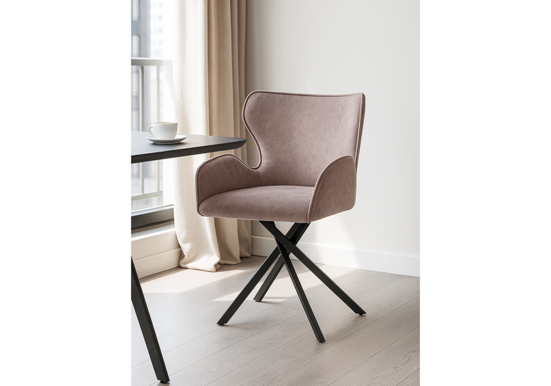 Стул на металлокаркасе, Карлайл латте brendy smoke 04 / черный