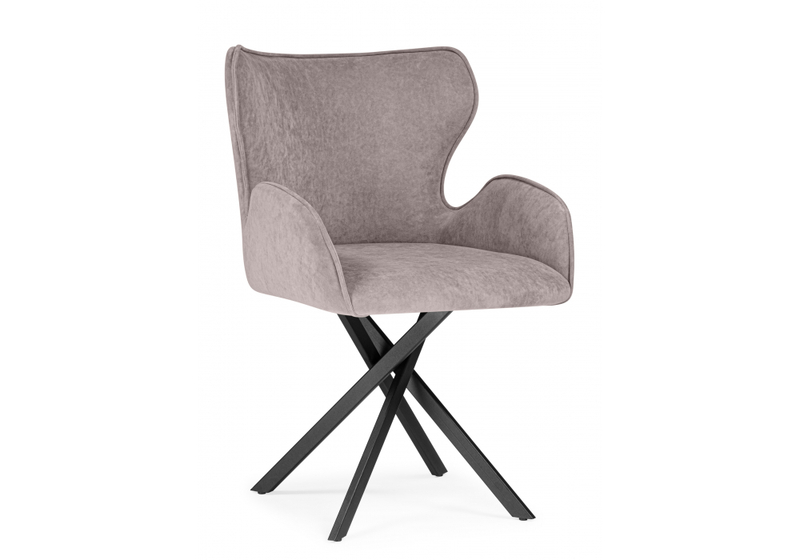 Стул на металлокаркасе, Карлайл латте brendy smoke 04 / черный