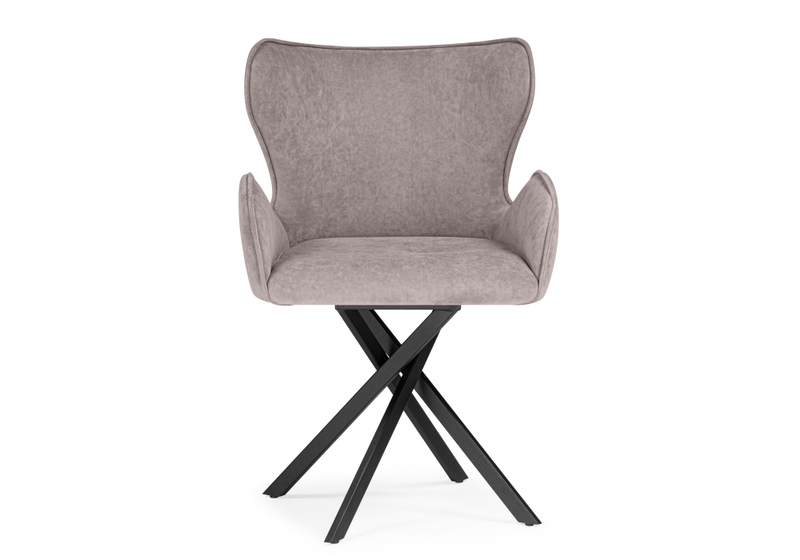 Стул на металлокаркасе, Карлайл латте brendy smoke 04 / черный