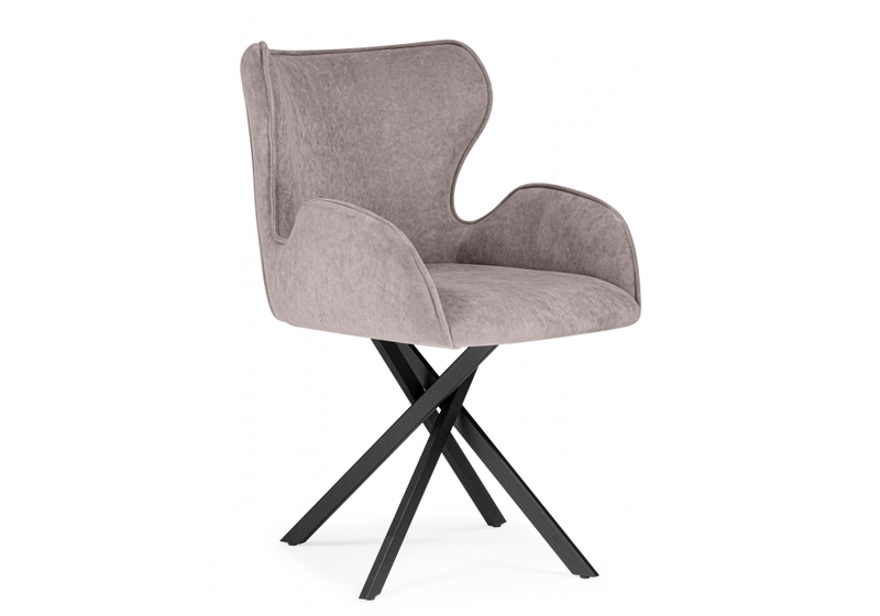 Стул на металлокаркасе, Карлайл латте brendy smoke 04 / черный